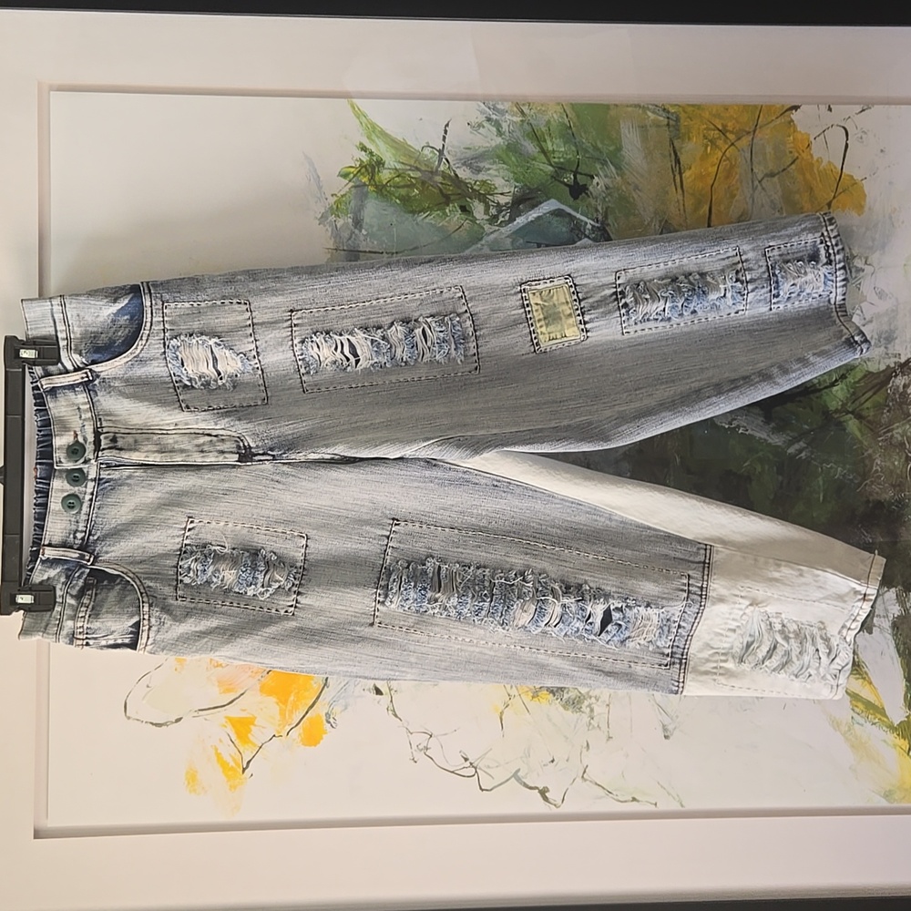 Oli & Hali Patchwork Distressed Jeans EUC - Picture 4 of 12